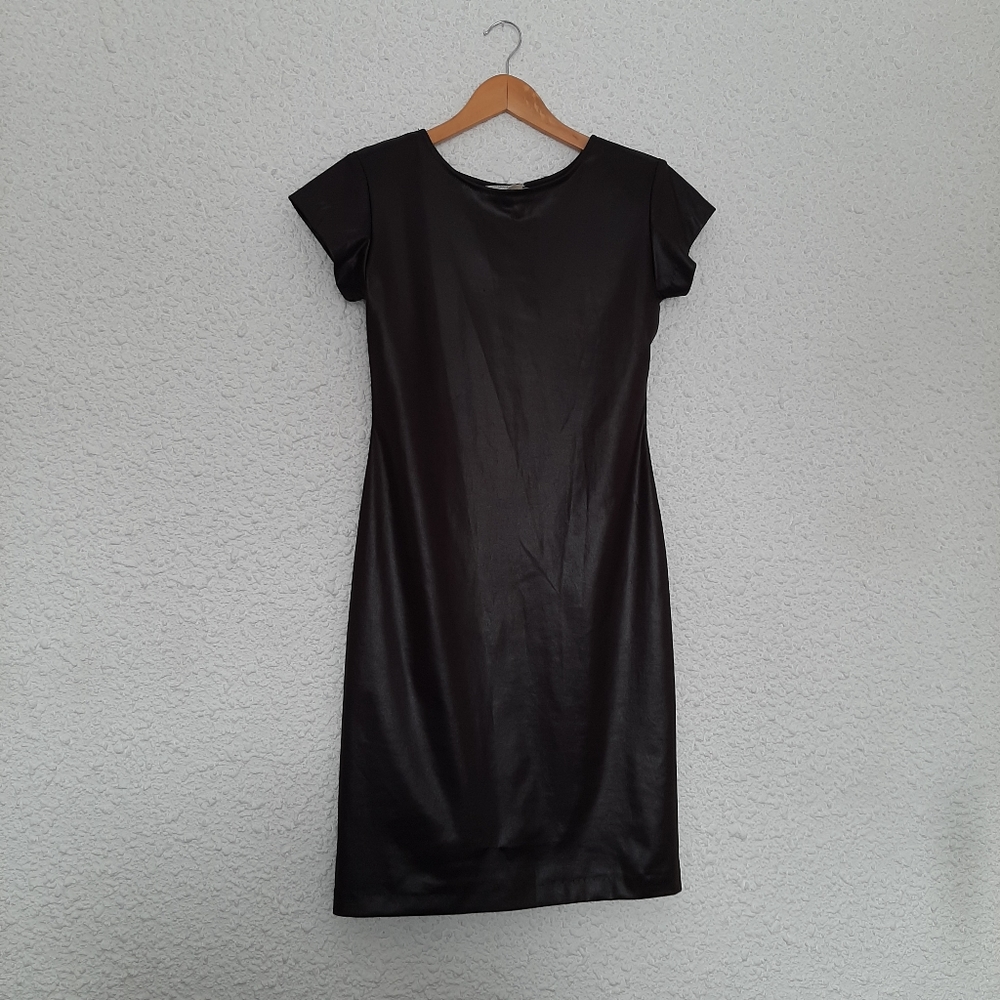 VTG  80s Disorderly Conduct of California Black Faux Leather Dress | size small